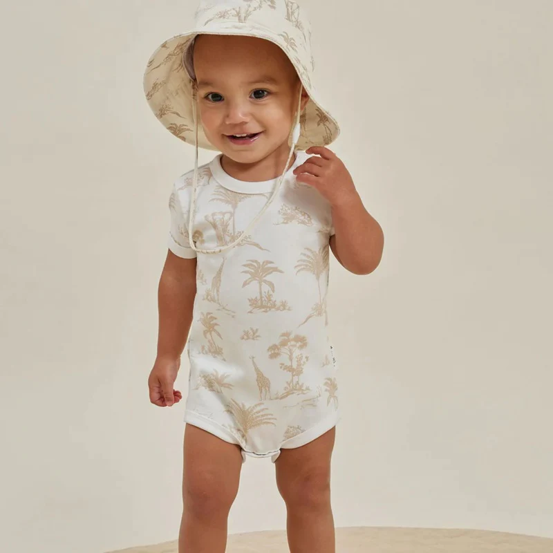 Aster & Oak Jungle AOP Onesie - White - Image 4