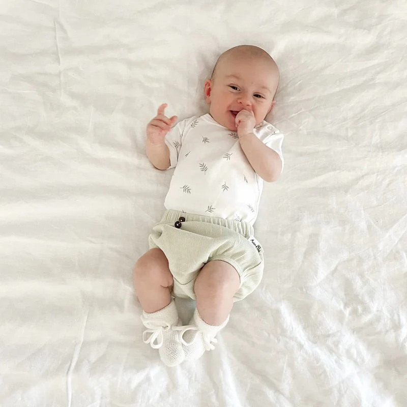 Aster & Oak Little Leaf AOP Onesie - White - Image 2