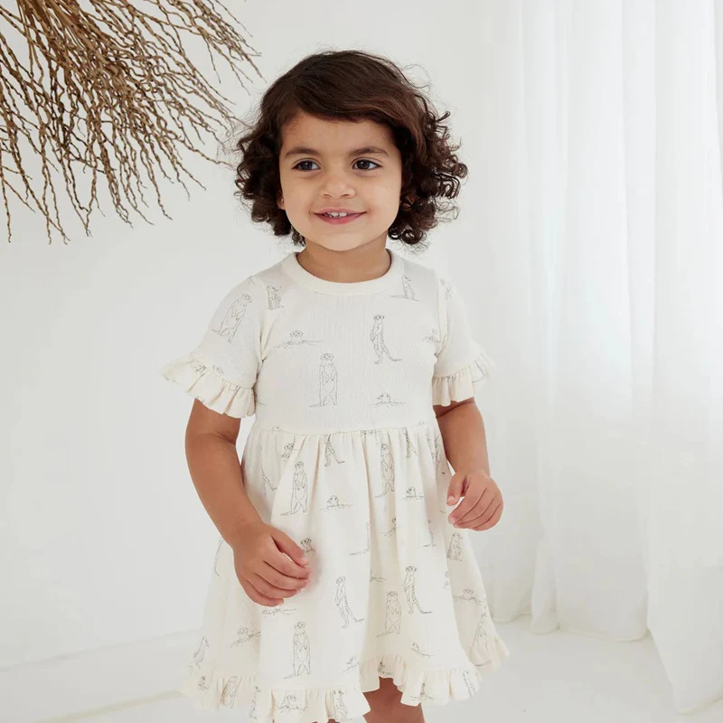 Aster & Oak Meerkat Rib Skater Dress - Natural - Image 3