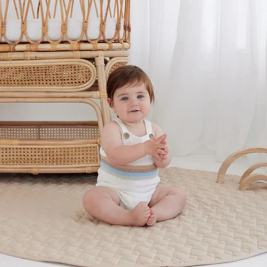 Aster & Oak Sage Rainbow Knit Romper - White - Image 2