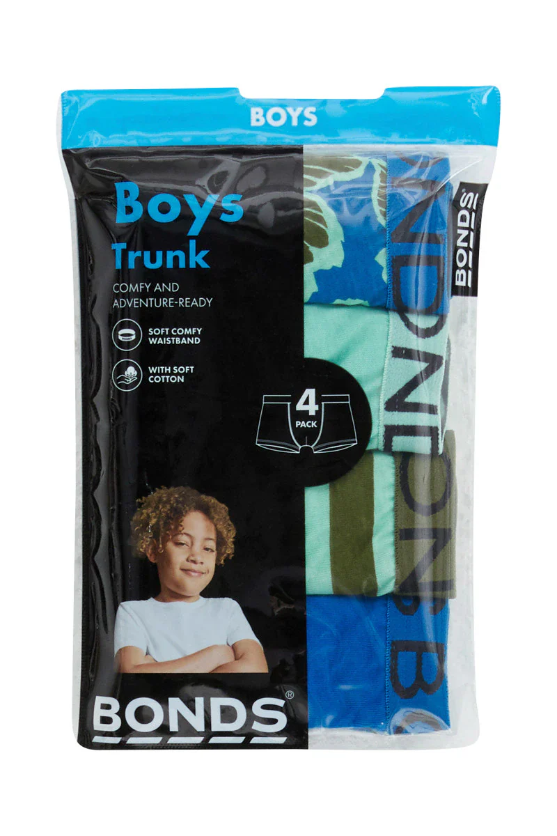 Bonds Boys Trunk 4 Pack - Mini Tropical Breeze - Image 2