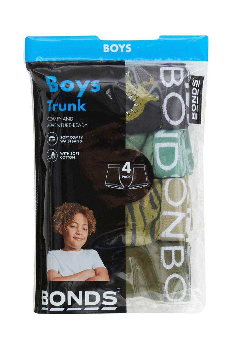 bonds boys Trunk 4 Pack - tooth t-rex - Image 2