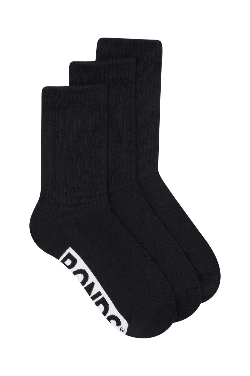 Bonds Kids Cushioned Crew 3 Pack Socks - Black