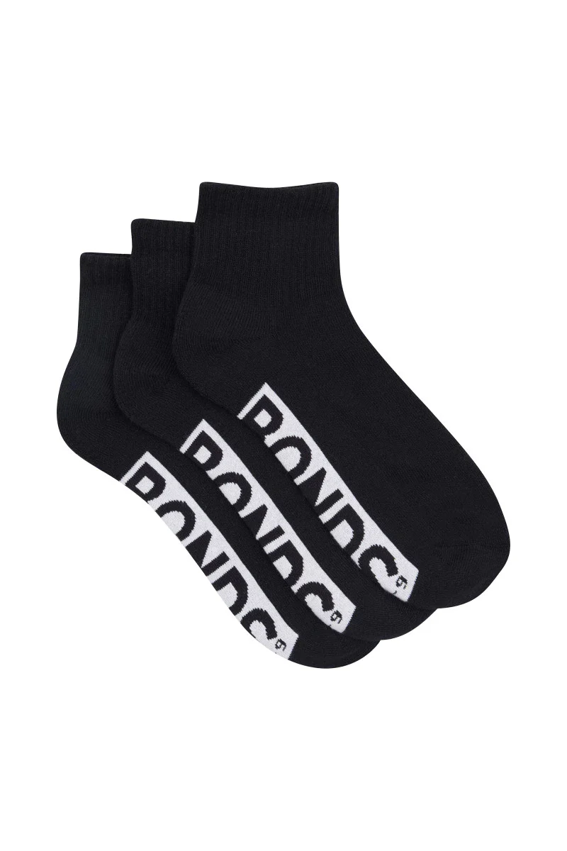 Bonds Men's Cushioned Quarter Crew Socks 3 Pack - Black - Image 3