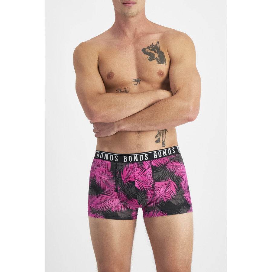 Bonds Men's Everyday Trunks 2 Pack - Multi - Pink Print/Black - Image 2
