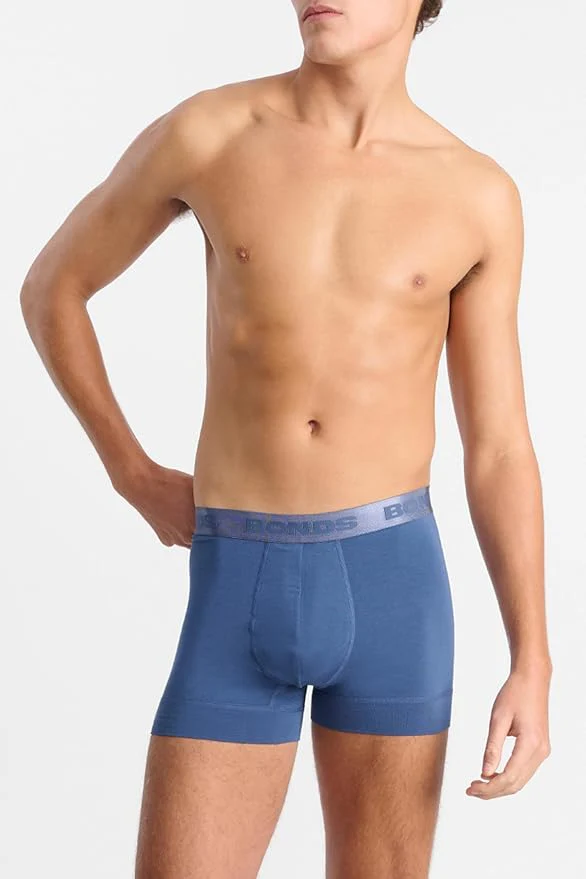 Bonds Men's Total Package Trunks 3 Pack - Blue/Grey/Black - Image 4
