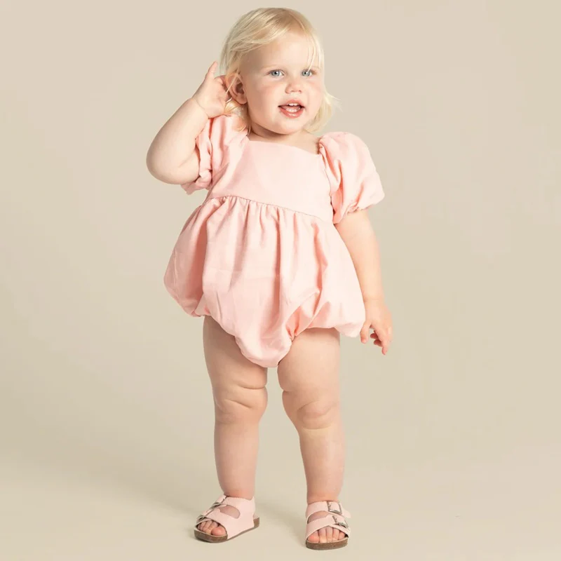 Designer Kidz Grace Tie Back Romper - Pink - Image 2