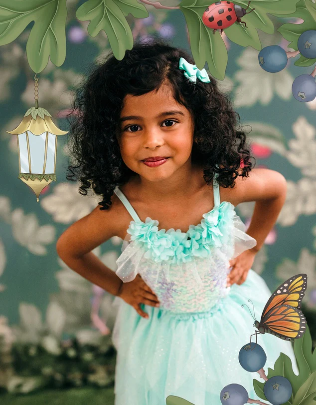 Fleur Harris 'The Magic Faraway Tree' Fancy Fairy Dress - Aqua Sky - Image 3