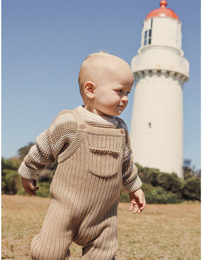 Kynd Baby Organic Chunky Knit Overall - Caramel - Image 4