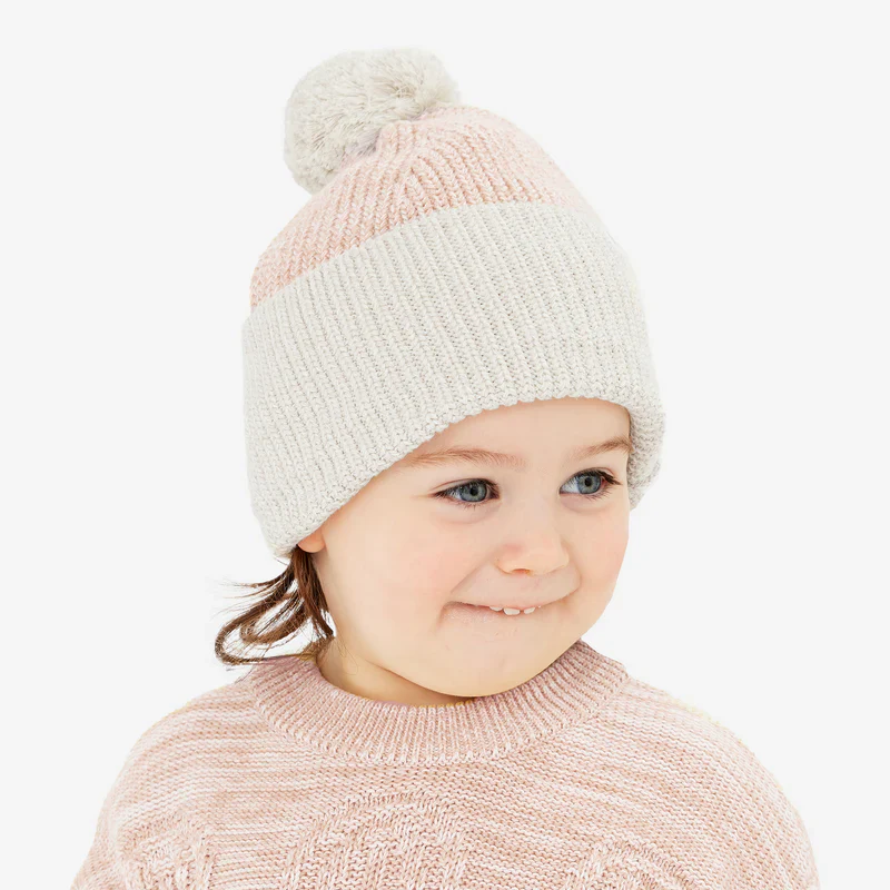 Kynd Baby Organic Chunky Rib Knit Beanie - Pearl - Image 2