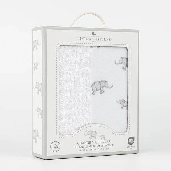 Living Textiles Change Mat Cover - Watercolour Elephant - Image 3