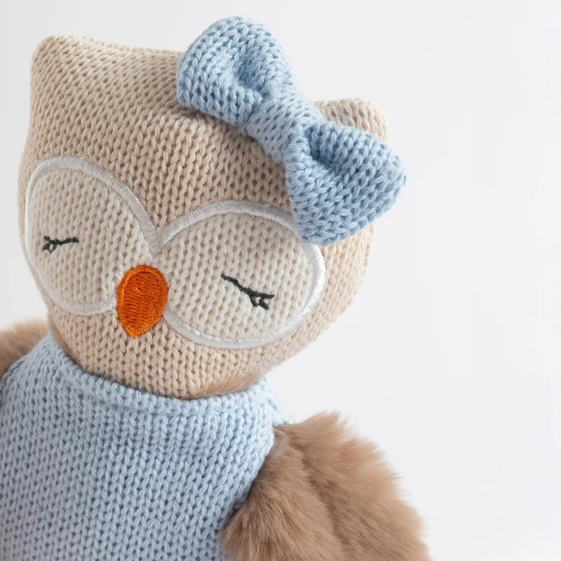 Living Textiles Knitted Animal Toy - Ollie the Owl - Image 3