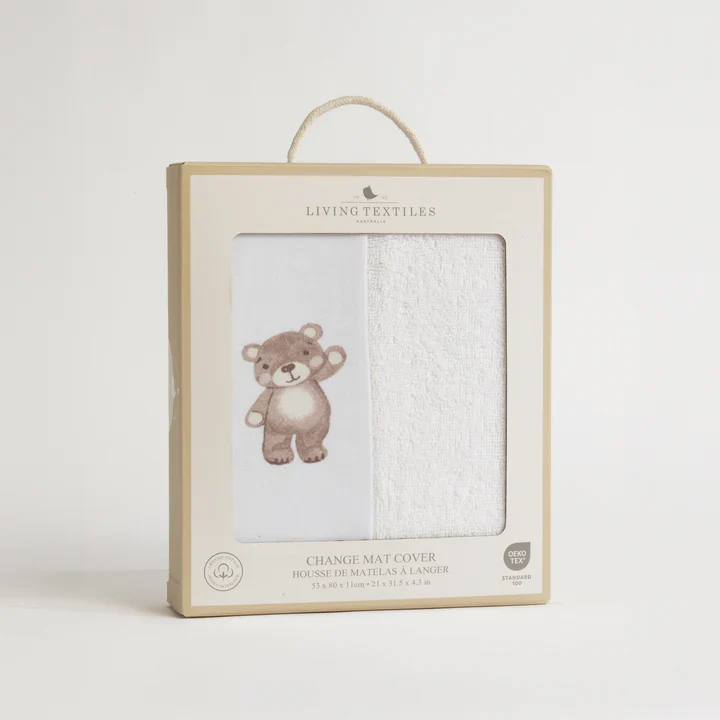 Living Textiles Organic Change Mat Cover - Cuddly Bear - Image 4