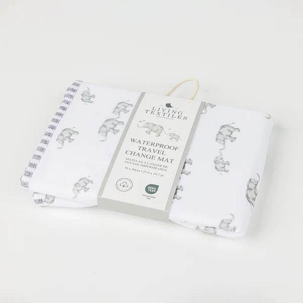 Living Textiles Travel Change Mat - Grey Elephant - Image 3