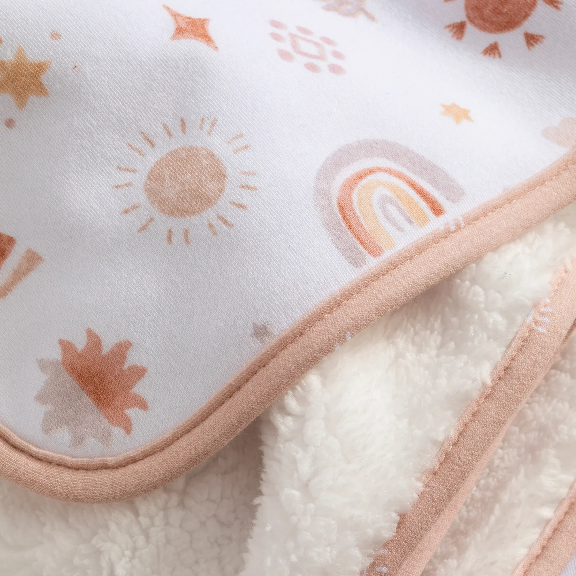 Living Textlies Organic Jersey Sherpa Blanket - Bohemian Bliss - Image 4