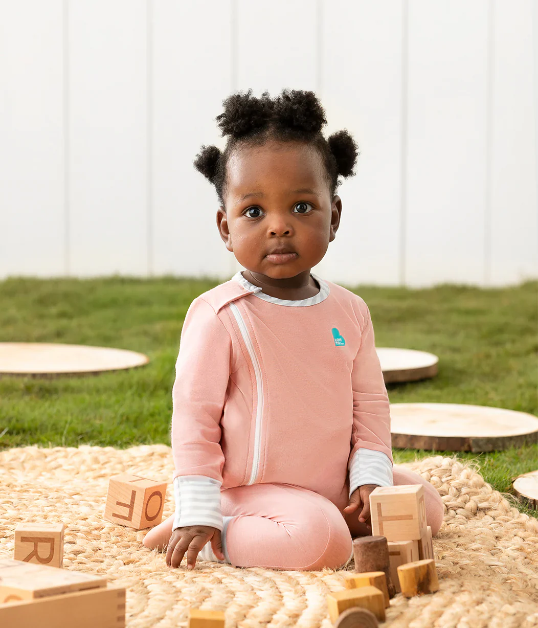 Love To Dream Ecovero Side Zip Footless Romper - Rose - Image 2