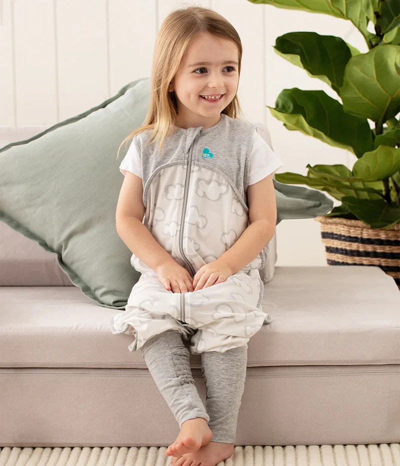 Love To Dream Organic Cotton Sleeveless Sleep Suit 0.2 TOG - Grey Daydream - Image 5