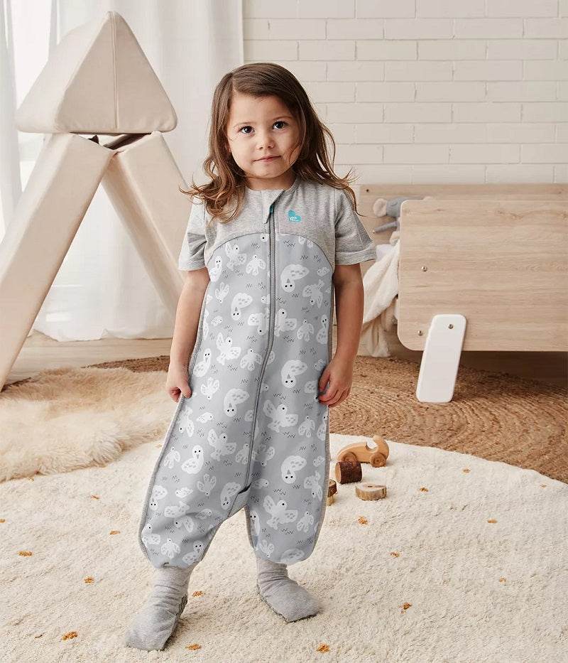 Love To Dream Organic Short Sleeve Sleep Suit 1.0 TOG - Grey Doves - Image 5