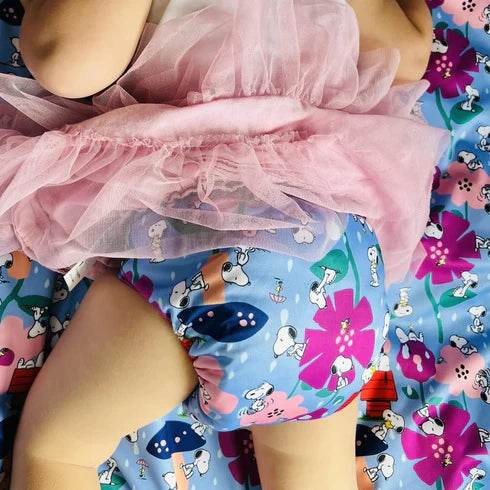 Monarch Classic Reusable Cloth Nappy 2.0 With Snaps - Snoopy In Bloom - Image 2
