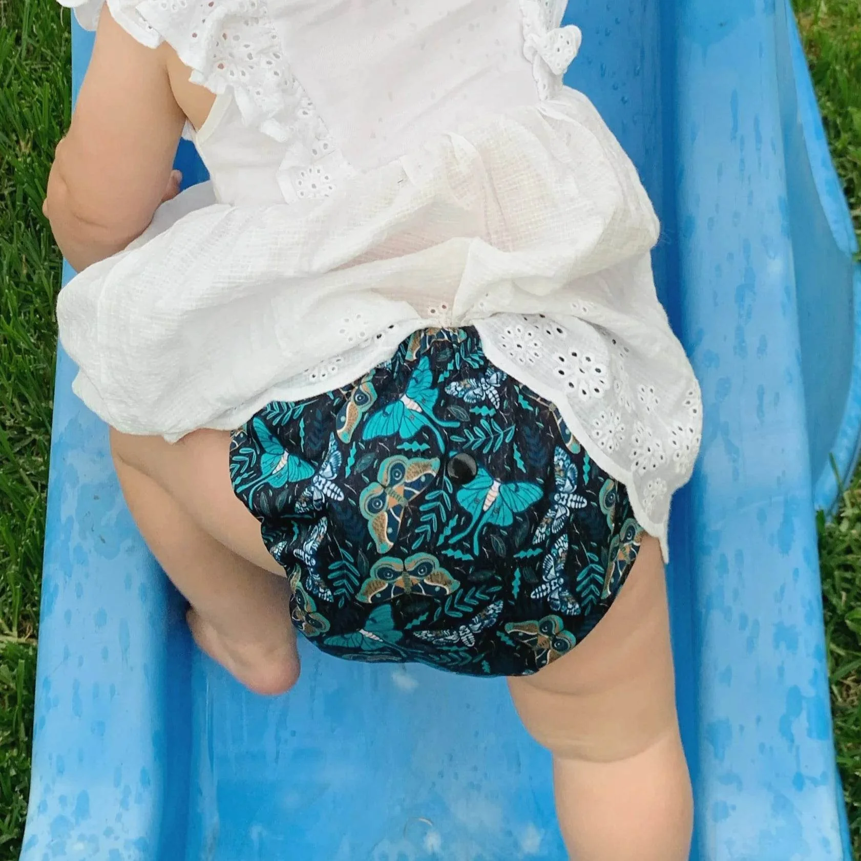 Monarch Classic Reusable Cloth Nappy 2.0 With Snaps - Twilight Flight - Image 2