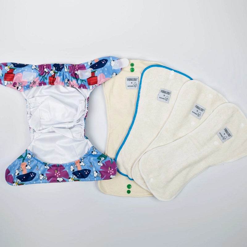 Monarch Ultimate Wipeable Cloth Nappy V3.0 With Snaps - Snoopy In Bloom - Image 3