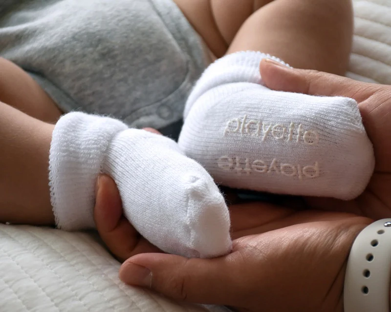 Playette 2 Pack Essential Bootie Socks White - Image 2