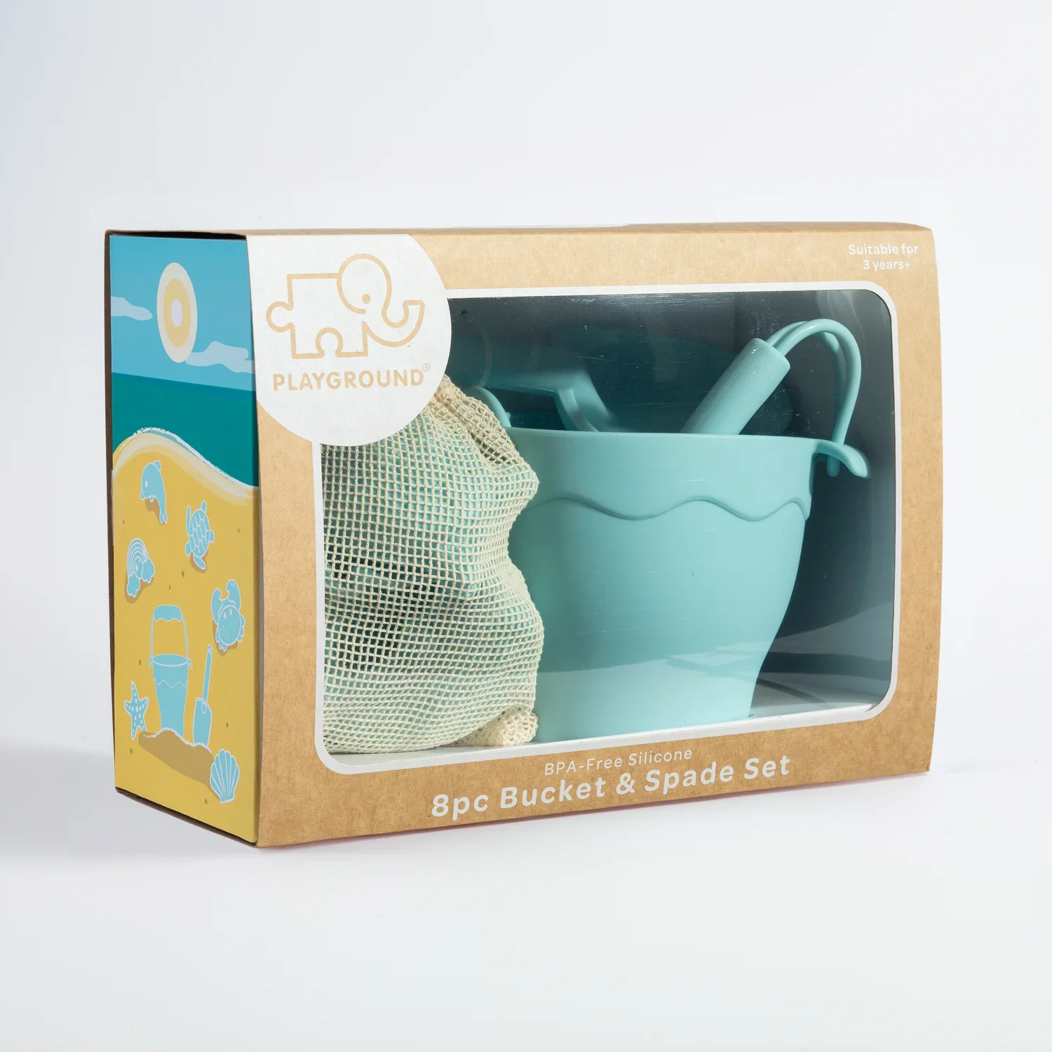 Playground 8 Piece Silicone Bucket Set - Light Blue - Image 2