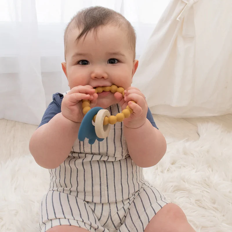 Playground Silicone Elephant Teether - Steel Blue - Image 4