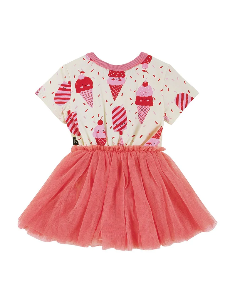 Rock Your Baby Cherry Ice Cream Dance Bodysuit Dress - Cream - Image 6