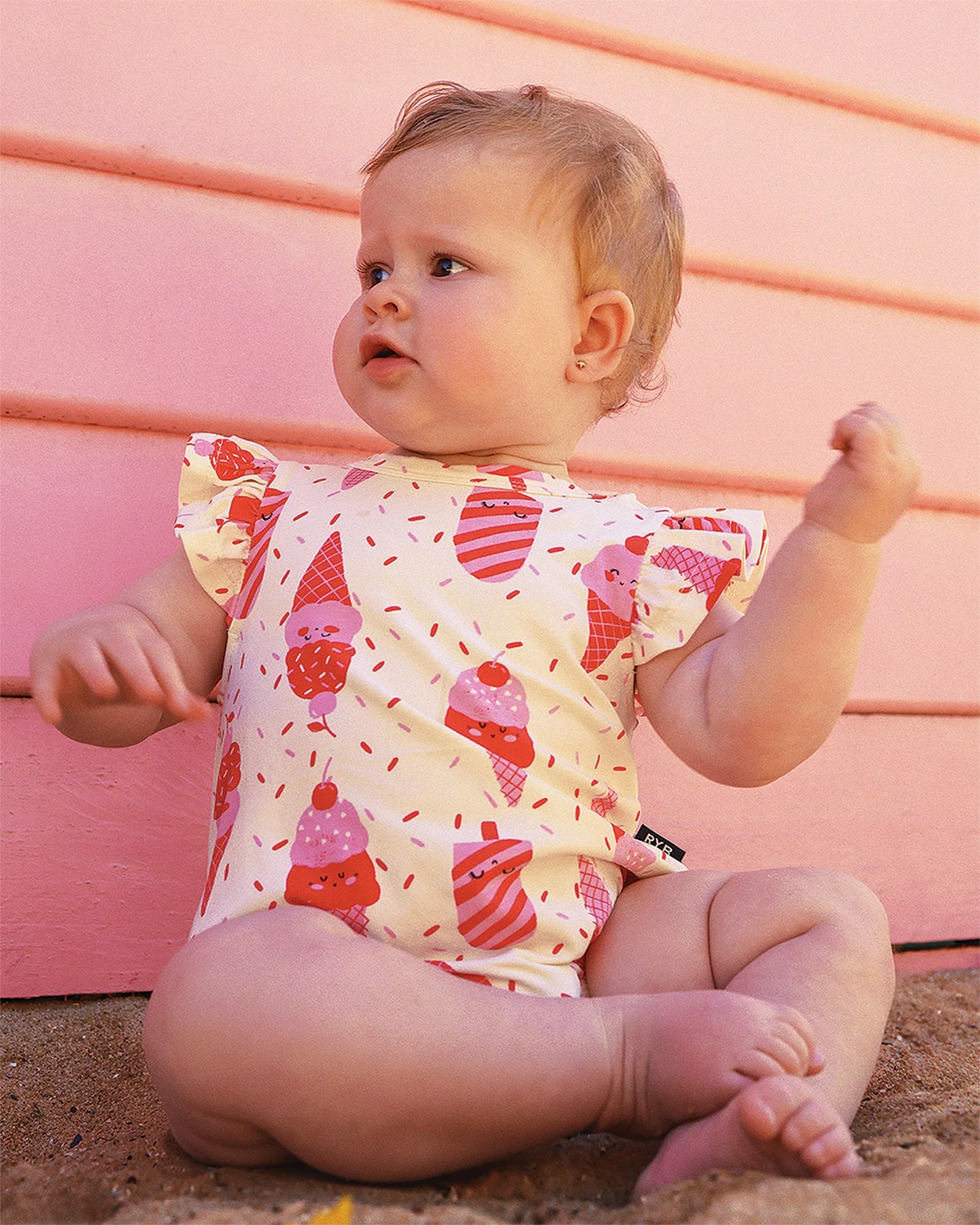 Rock Your Baby Cherry Ice cream Bubble Bodysuit - Image 3