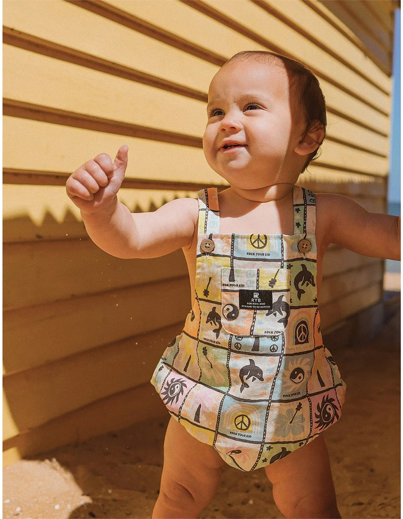 Rock Your Baby Chill Cove Woven Romper - Multi - Image 2