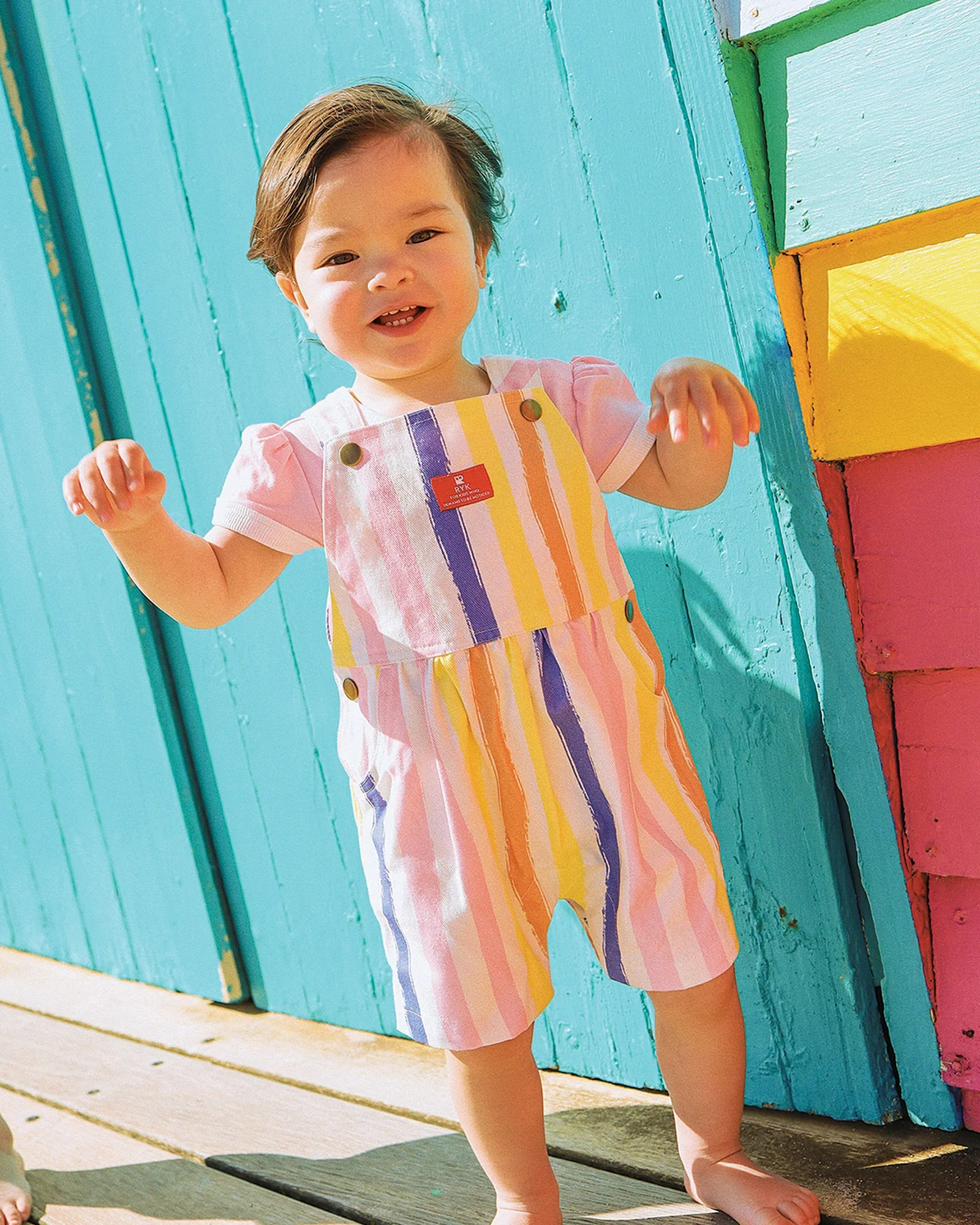 Rock Your Baby Stripe Twiggy Baby Overall - Image 2