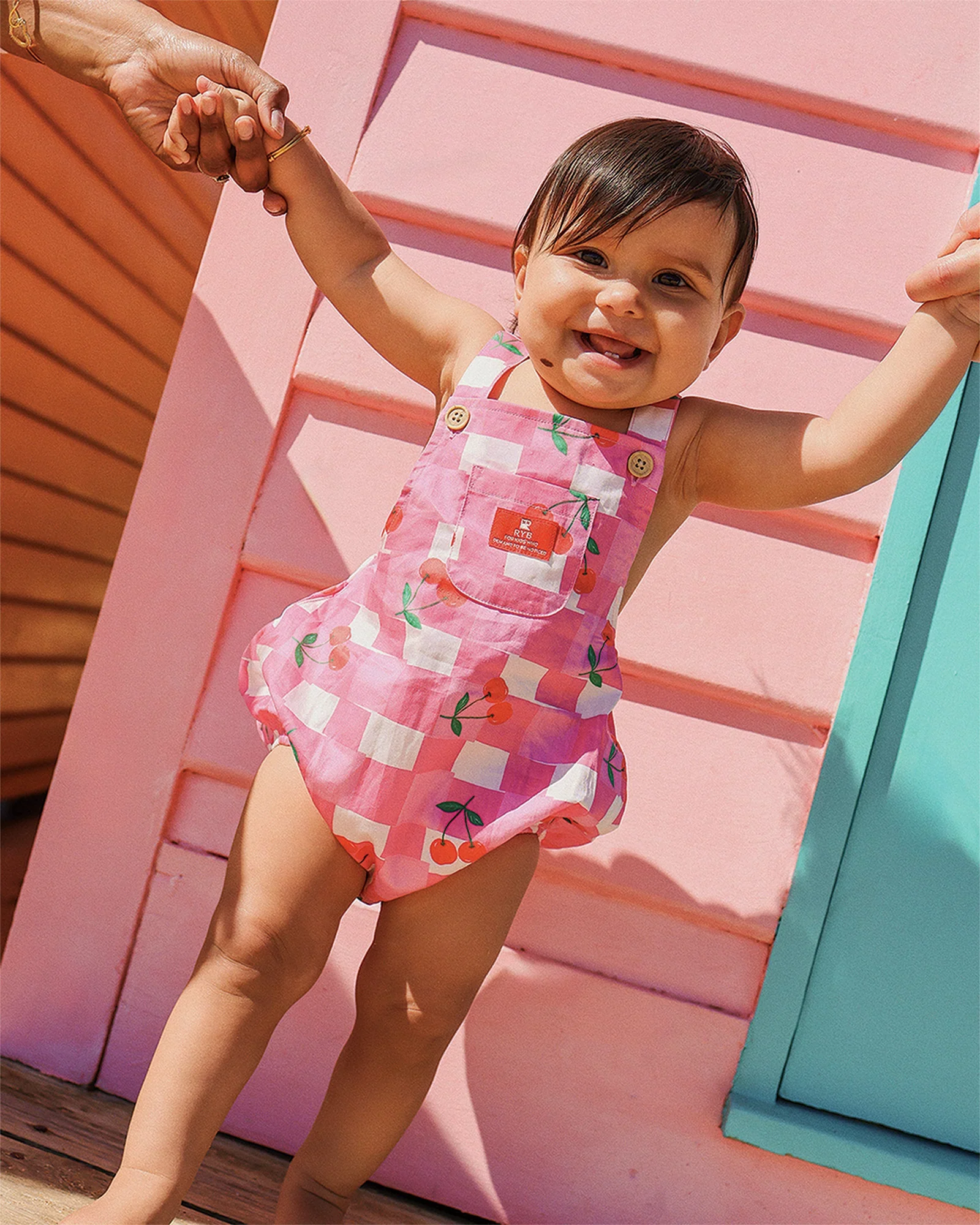 Rock Your Gingham Cherry Rosie Romper - Image 3