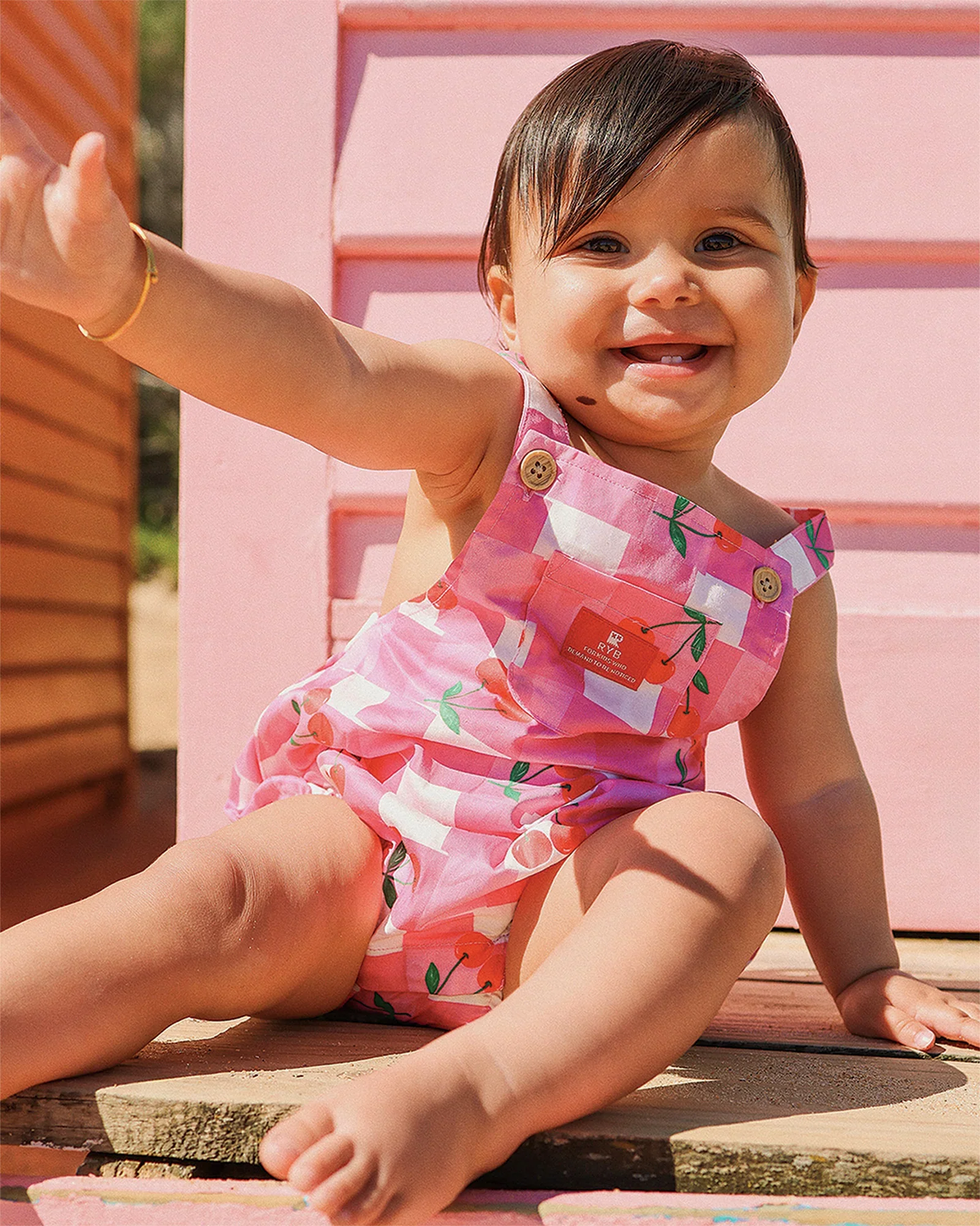Rock Your Gingham Cherry Rosie Romper - Image 4