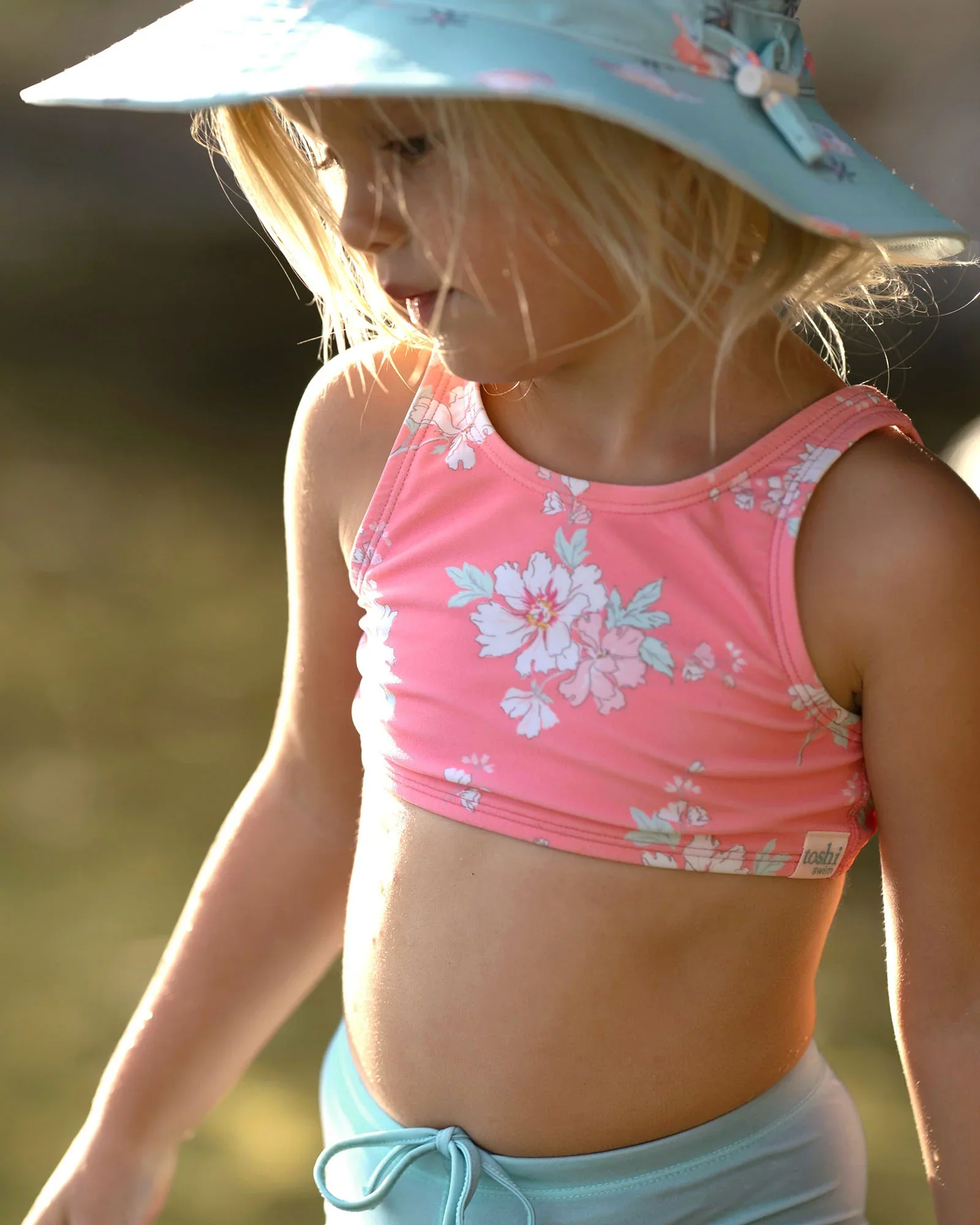 Toshi Swim Kids Crop Top Classic - Scarlet - Image 6